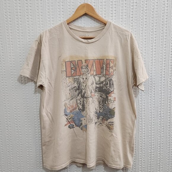 Eazy-E Cream Graphic Tee Crewneck T-Shirt Size Large Unisex - Picture 1 of 10